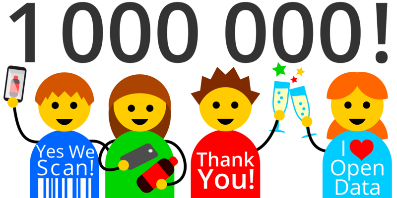 1 million products and 1 million thanks to all Open Food Facts contributors!