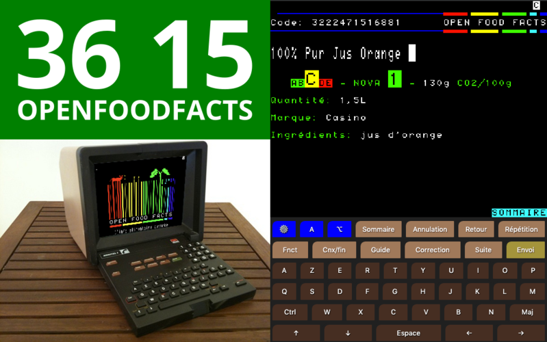 3615 OPENFOODFACTS, scannez les produits alimentaires sur Minitel !